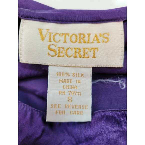 Victoria's Secret 100% Silk Gold Label Purple Sexy Nightie S Vintage Slip Dress - Picture 14 of 15
